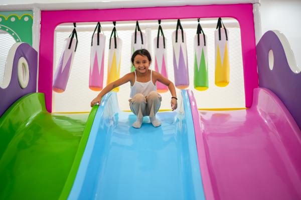 Slides, ball pits, and climbing fun.